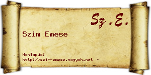 Szim Emese névjegykártya